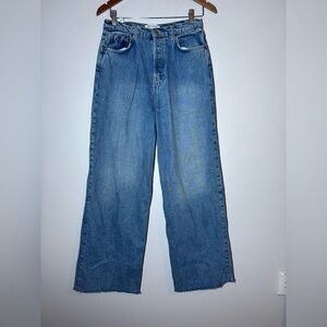 REFORMATION pleated high rise wide leg jeans size 29